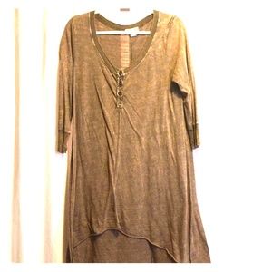 Brown high low hem tunic